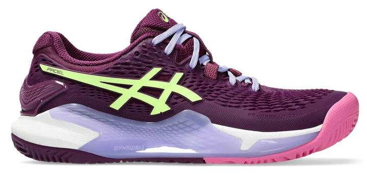Chaussures de padel Asics Gel-Resolution 9 Mauve profond/Vert citron
