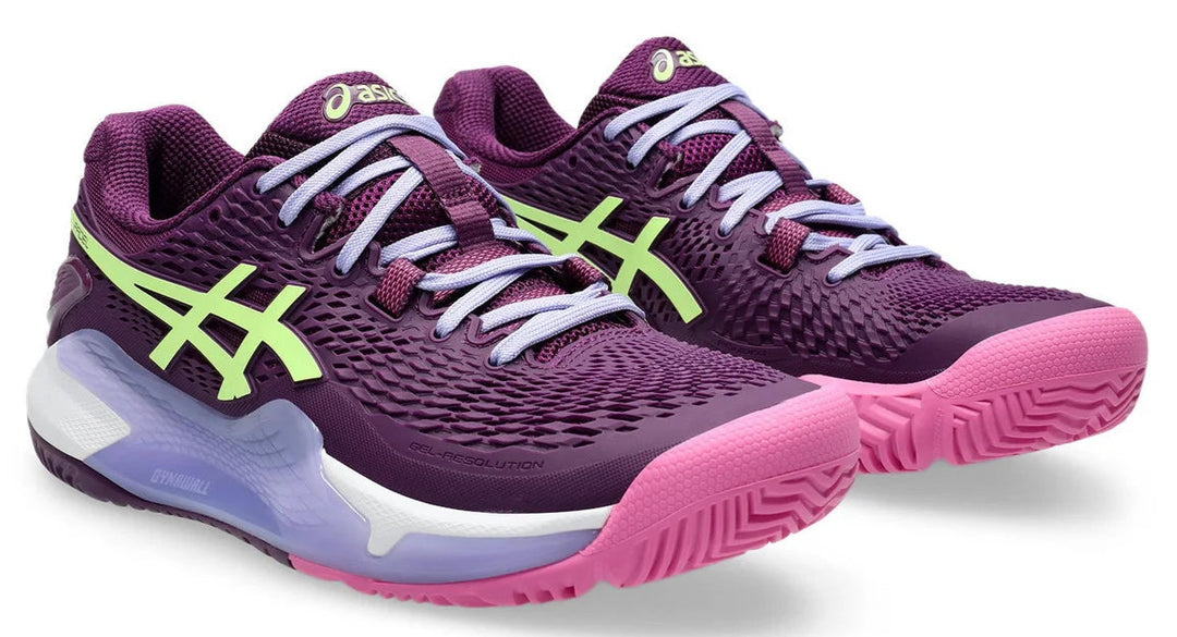 Chaussures de padel Asics Gel-Resolution 9 Mauve profond/Vert citron