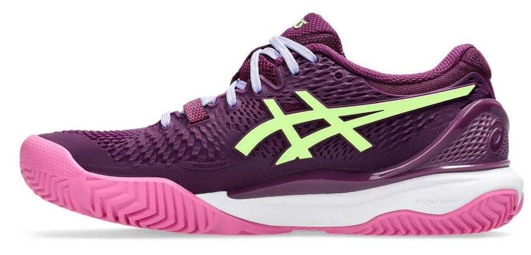 Chaussures de padel Asics Gel-Resolution 9 Mauve profond/Vert citron