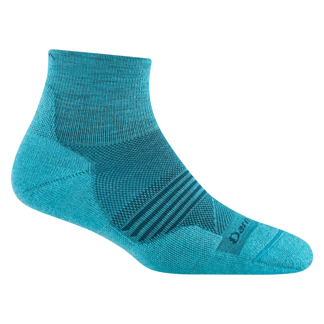 Darn Tough Women's Element Quarter Lightweight Running Sock 1113 Large-10-11.5-women-Cyan