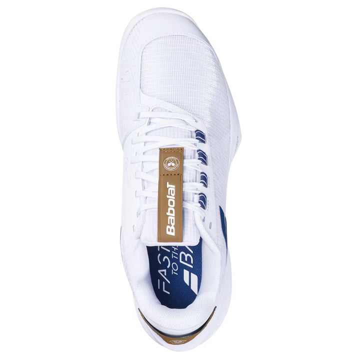 Chaussures de tennis Babolat Jet Tere 2 Wimbledon pour femme, toutes surfaces, blanc/bleu marine