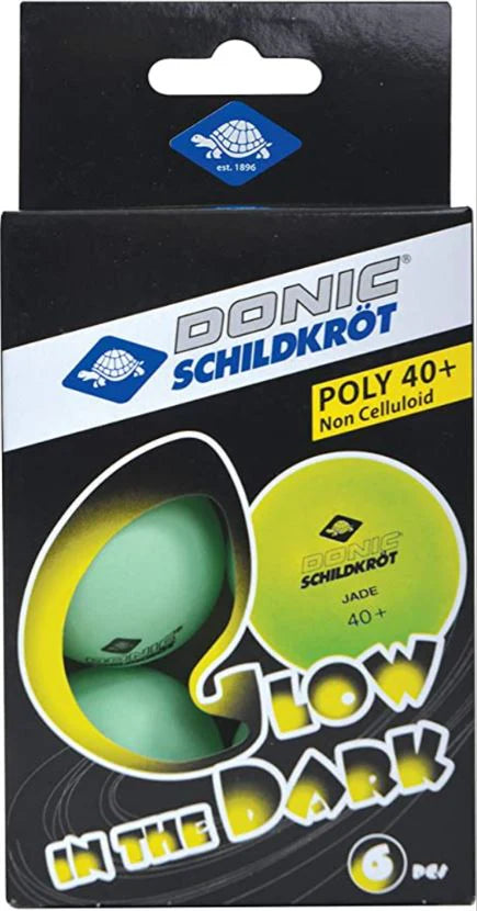 Donic-Schildkrot Glow in the dark Poly 40+ Table Tennis Balls (pack of 6) Ping-pong balls Donic