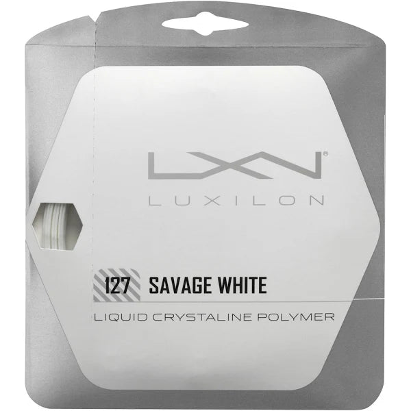 Luxilon Savage 127 16Lg White Tennis 12M String Set Tennis Strings Luxilon