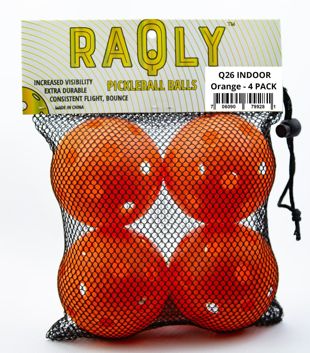 RAQLY Pickleball Q26 Indoor Ball Pickleball Balls RAQLY Orange 4-pack 