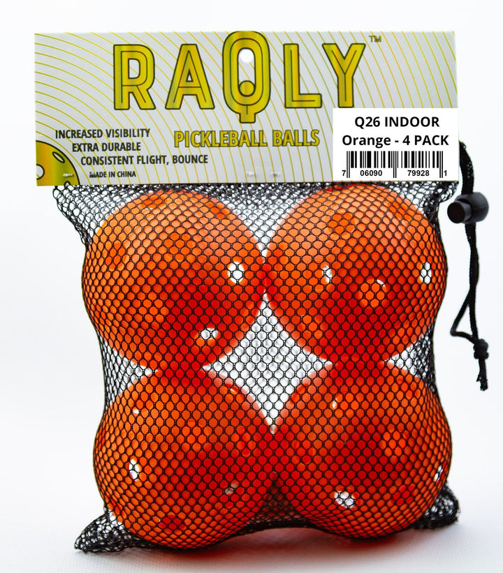 RAQLY Pickleball Q26 Indoor Ball Pickleball Balls RAQLY Orange 4-pack