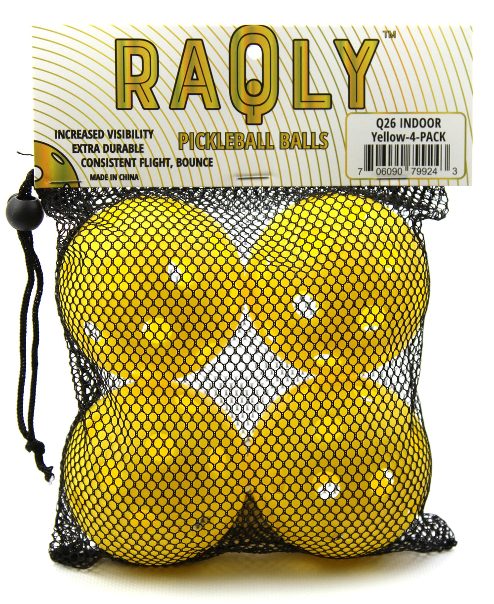 RAQLY Pickleball Q26 Indoor Ball Pickleball Balls RAQLY Yellow 4-pack