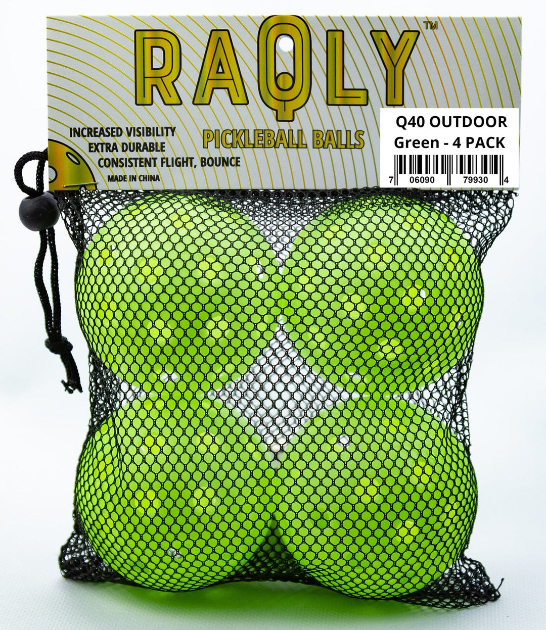 RAQLY Pickleball Q40 Outdoor Ball Pickleball Balls RAQLY Green 4-pack