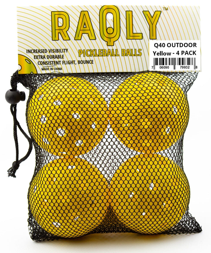 RAQLY Pickleball Q40 Outdoor Ball Pickleball Balls RAQLY Yellow 4-pack