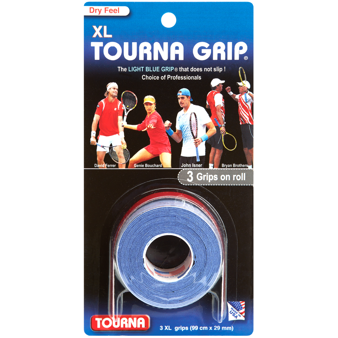 Tourna Grip XL Original Dry Feel Ferrer/Gasquet 3-pack Overgrips TG-1-XL-EU Grips Tourna