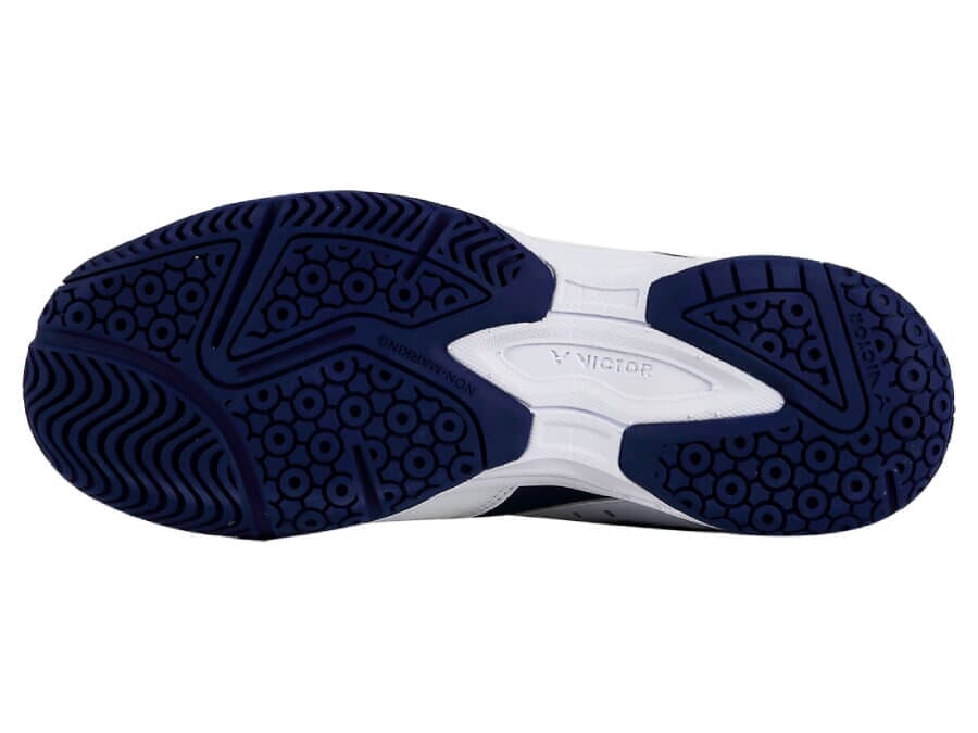 Victor A102 Unisex Court Shoes Wide U-Shape Bright White/Blueprint Men's Court Shoes Victor
