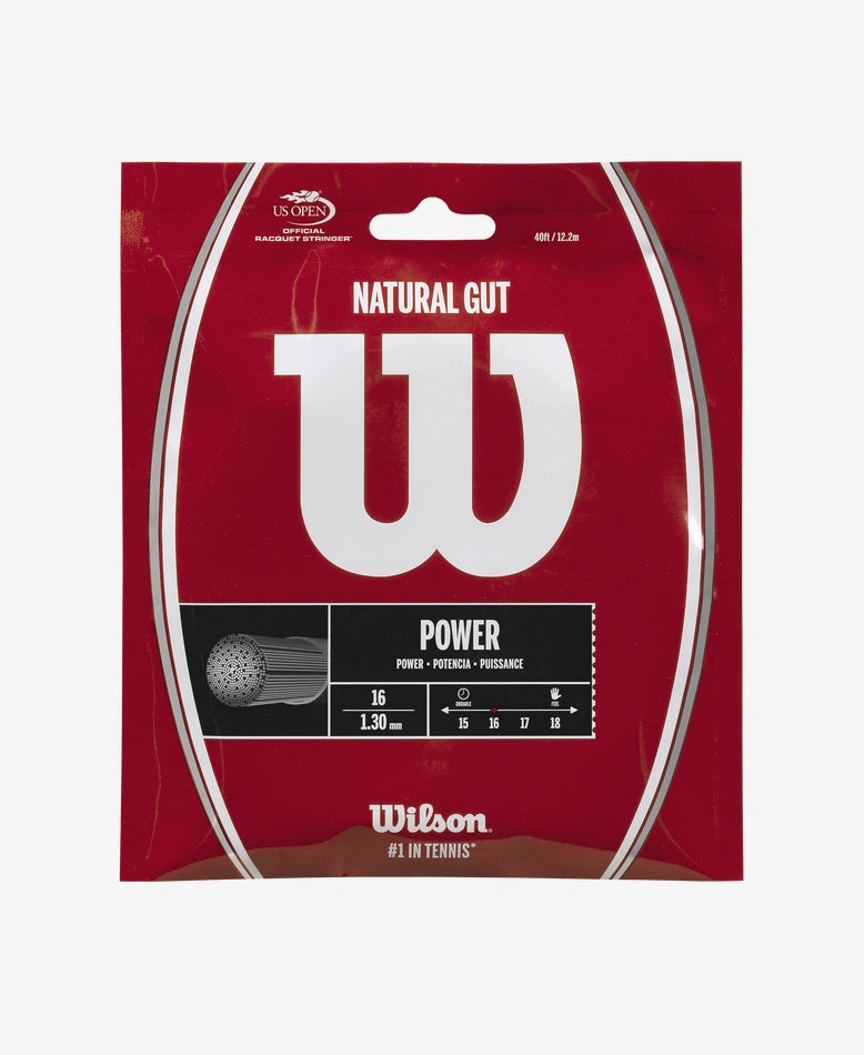 Wilson Natural Gut Power 16g Tennis 12 M String Set Tennis Strings Wilson