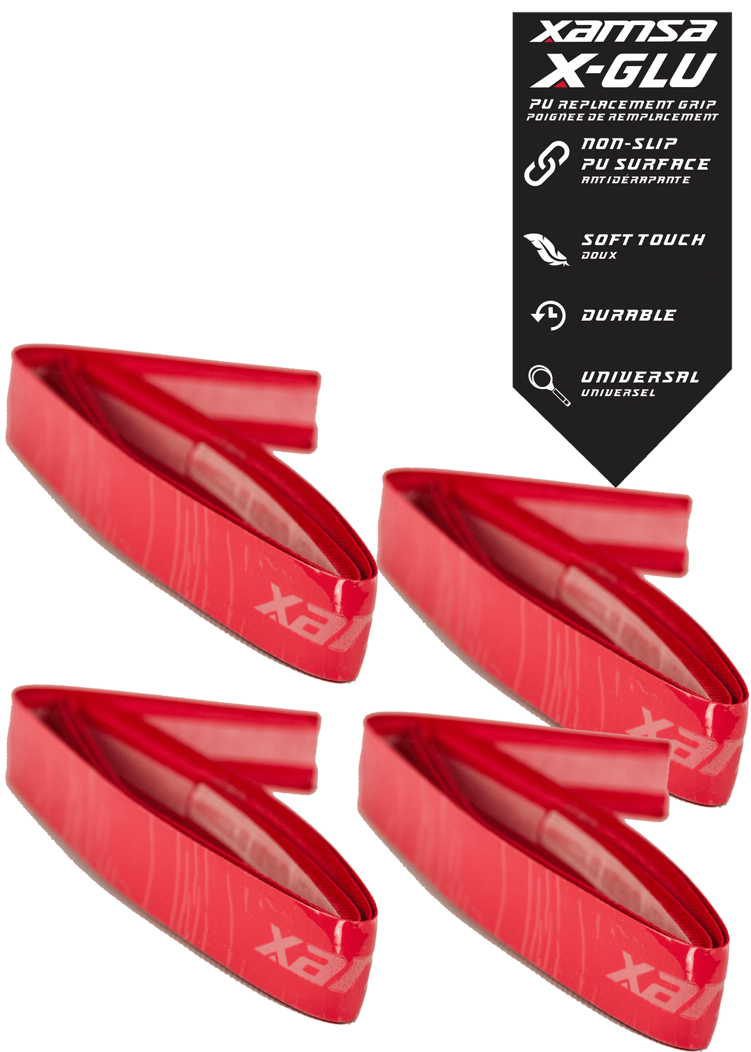 Xamsa X-GLU Replacement Grip Grips Xamsa Red 4-pack