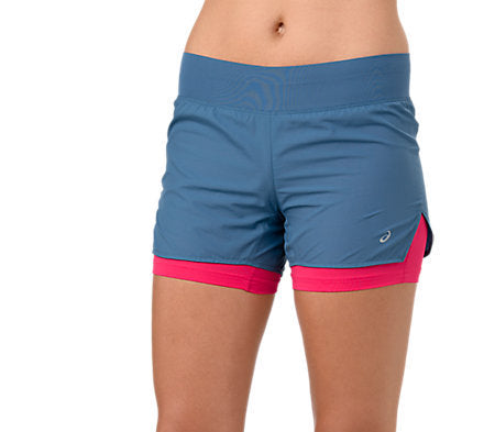 Asics Cool 2-in-1 3.5inch Women's Azure/Pixel Pink Shorts 154533-400 Skorts Asics