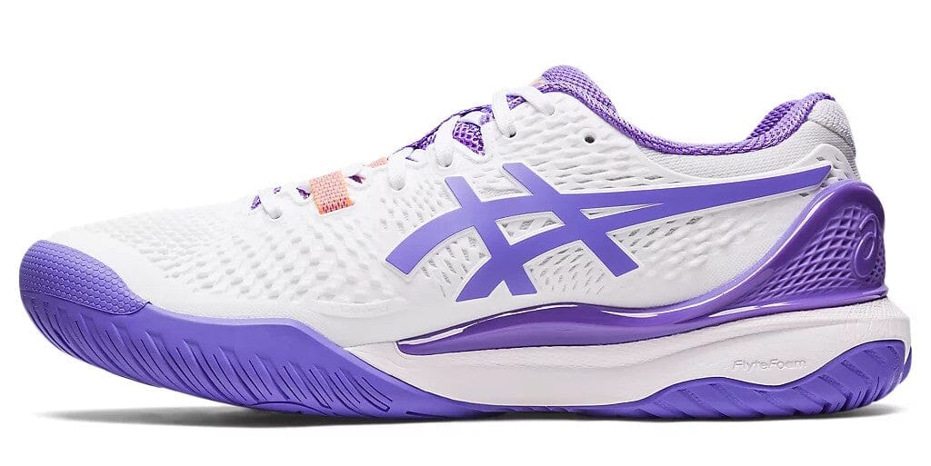 Asics Gel Resolution 9 Women's Tennis Shoes White/Amethyst 1042A208-101 Women's Tennis Shoes Asics