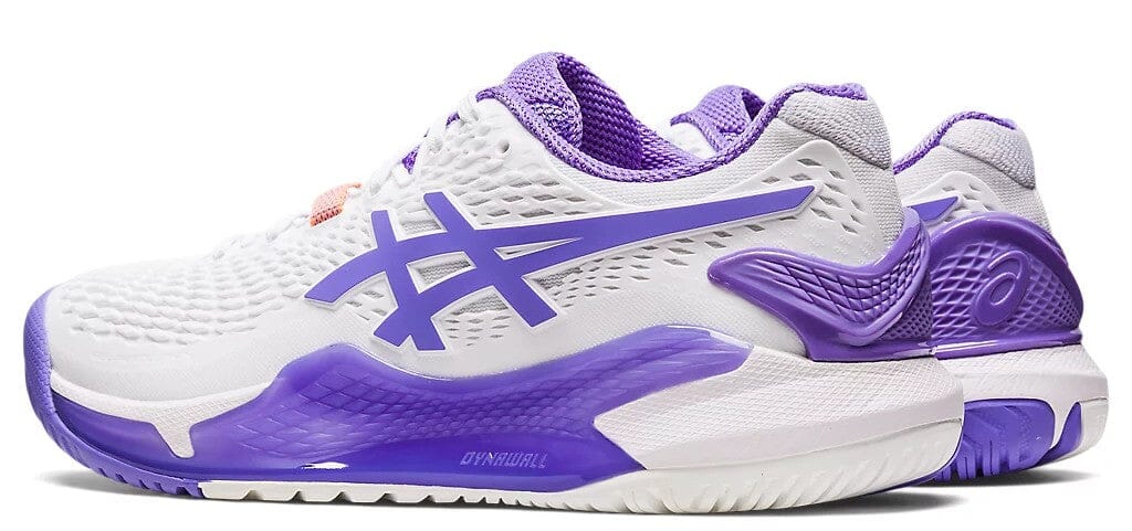 Asics Gel Resolution 9 Women's Tennis Shoes White/Amethyst 1042A208-101 Women's Tennis Shoes Asics
