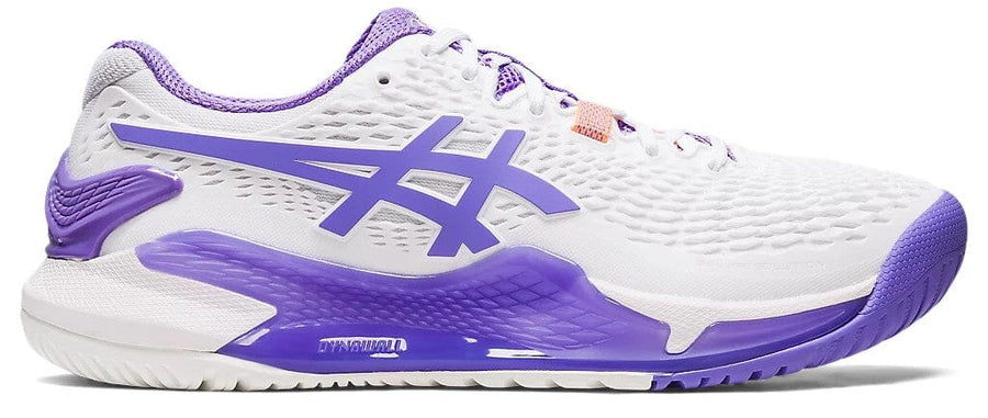 Asics Gel Resolution 9 Women's Tennis Shoes White/Amethyst 1042A208-101 Women's Tennis Shoes Asics