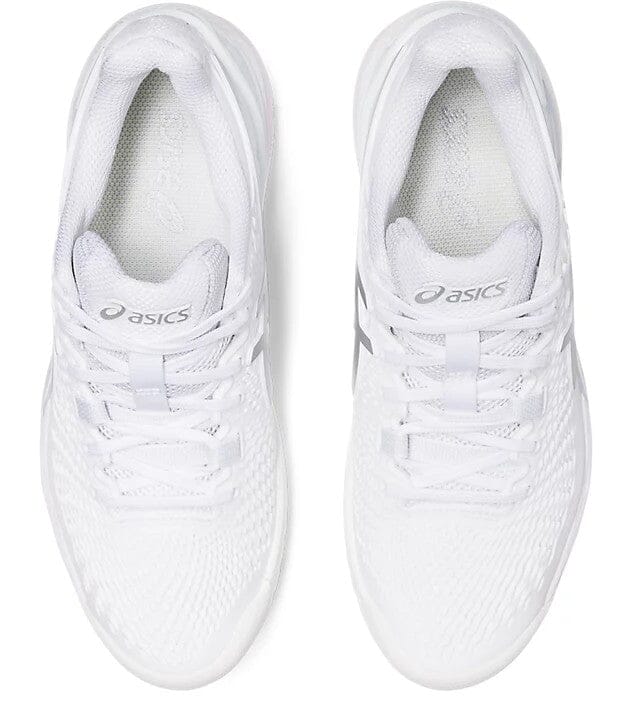 Asics Gel Resolution 9 Women's Tennis Shoes White/Pure Silver 1042A208-100 Women's Tennis Shoes Asics
