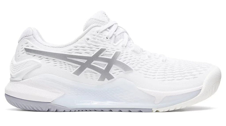 Asics Gel Resolution 9 Women's Tennis Shoes White/Pure Silver 1042A208-100 Women's Tennis Shoes Asics