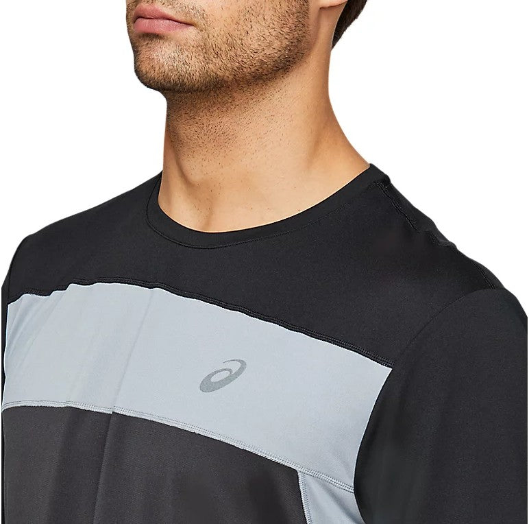 Asics Race Short Sleeve Top Black/Grey - T-Shirt 2011A781-003 Men's Clothing Asics