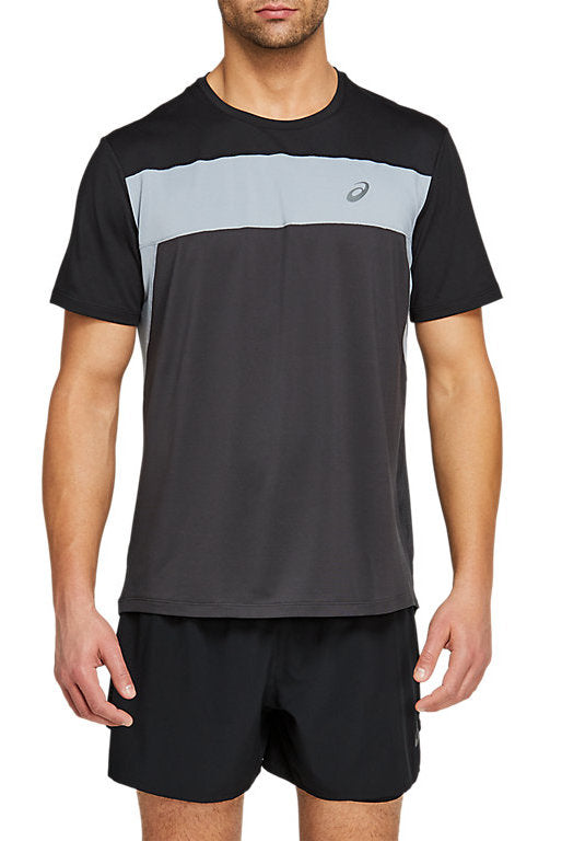 Asics Race Short Sleeve Top Black/Grey - T-Shirt 2011A781-003 Men's Clothing Asics