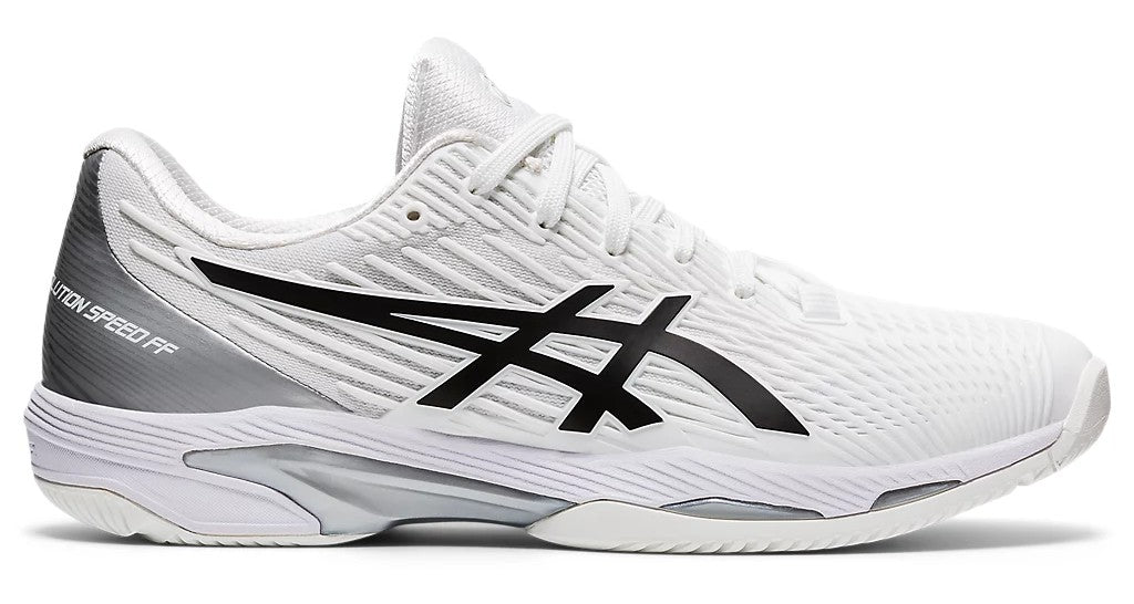 Asics Solution Speed FF 2 Men's Tennis Shoe White/Black 1041A182-100 Men's Tennis Shoes Asics