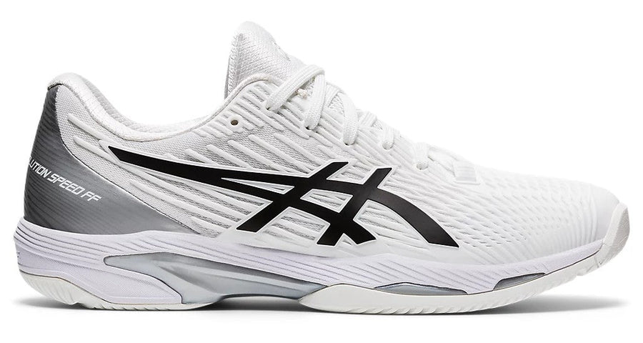 Asics Solution Speed FF 2 Men's Tennis Shoe White/Black 1041A182-100 Men's Tennis Shoes Asics