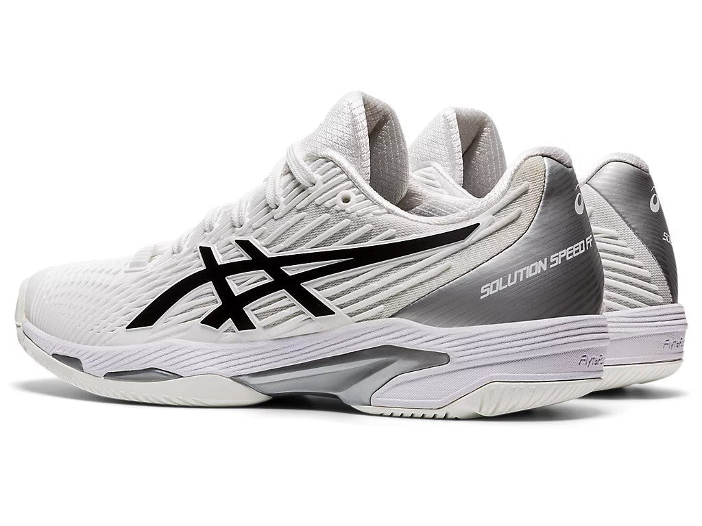 Asics Solution Speed FF 2 Unisex Tennis Shoe White/Black 1042A136-100 Women's Tennis Shoes Asics