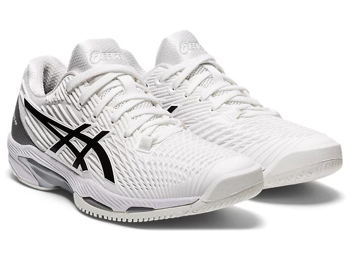 Asics Solution Speed FF 2 Unisex Tennis Shoe White/Black 1042A136-100 Women's Tennis Shoes Asics