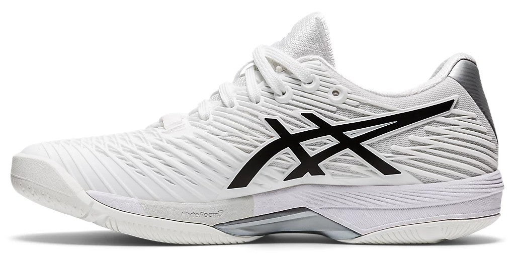 Asics Solution Speed FF 2 Unisex Tennis Shoe White/Black 1042A136-100 Women's Tennis Shoes Asics