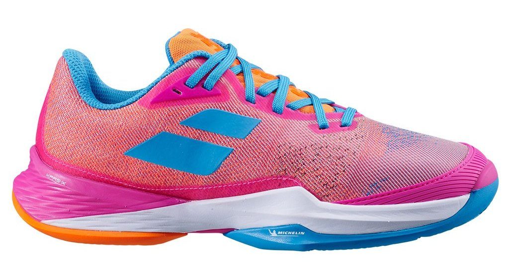 Babolat Jet Mach 3 All Court Junior Tennis Shoe Sample KidsTennisShoes Babolat 2.5 Men's / 4.0 Women's Hot Pink