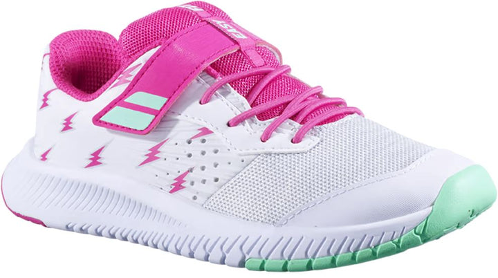 Babolat Pulsion All Court Kid Hybrid Tennis Shoe Sample 33S21518 KidsTennisShoes Babolat K13.5 White/Red Rose