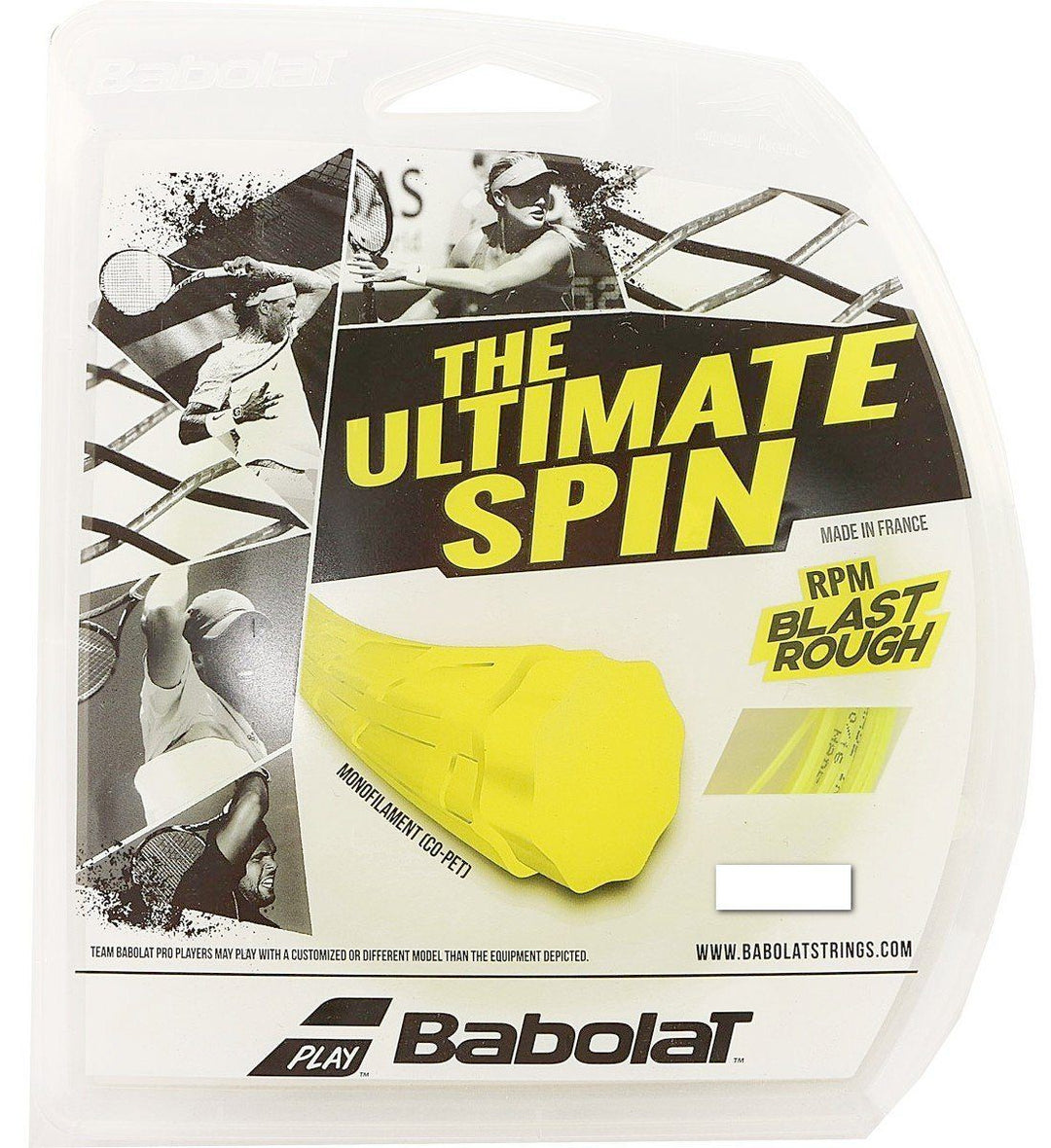 Babolat RPM Blast Rough 17g Tennis 12M String Set Tennis Strings Babolat Yellow