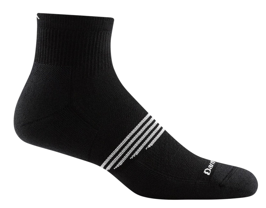 Darn Tough Athletic 1/4 Lightweight Sock with Cushion 1102 Socks Darn Tough Small (6-8) Black