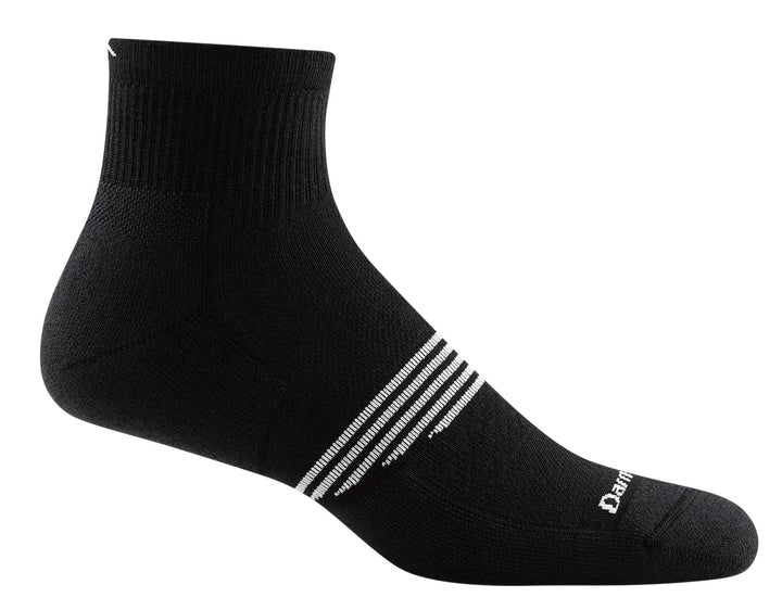 Darn Tough Athletic 1/4 Lightweight Sock with Cushion 1102 Socks Darn Tough Small (6-8) Black