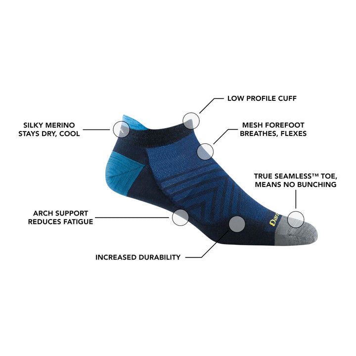 Darn Tough No Show Tab Sock Ultra-Lightweight with Cushion RUN 1039 Socks Darn Tough