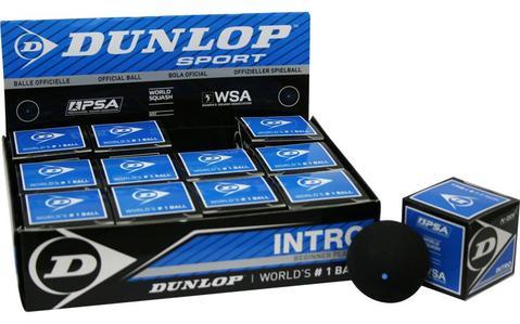Dunlop Intro Blue dot Box of 12 Squash Balls Squash Balls Dunlop
