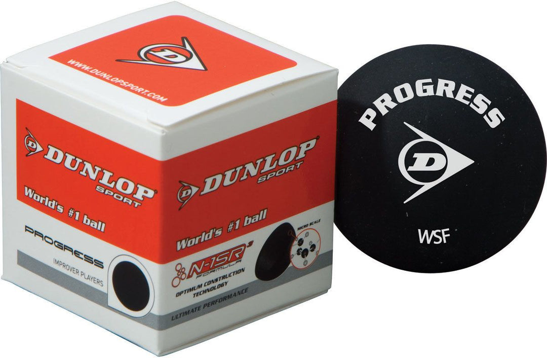 Dunlop Progress Ball Red Dot - Box of 12 Balls (Dozen) Squash Balls Dunlop
