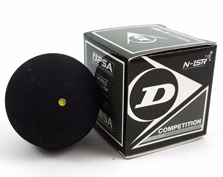 Dunlop Single - Yellow Competition Squash Ball - Box of 12 Balls (Dozen) Squash Balls Dunlop