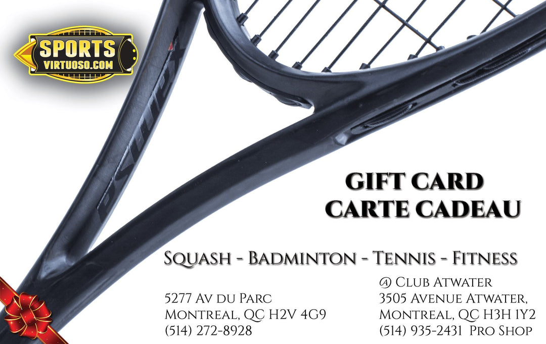 Gift Card - Sports Virtuoso - Squash Motif Gift Card Sports Virtuoso