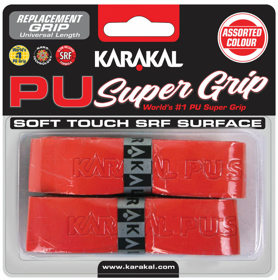 Karakal PU Super Replacement Grip Twin Pack Grips Karakal Red