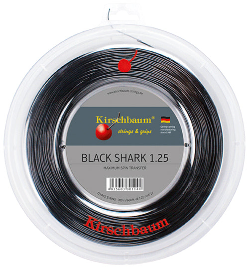 Kirschbaum Black Shark 125 17g Tennis 200M String Reel Tennis Strings Kirschbaum