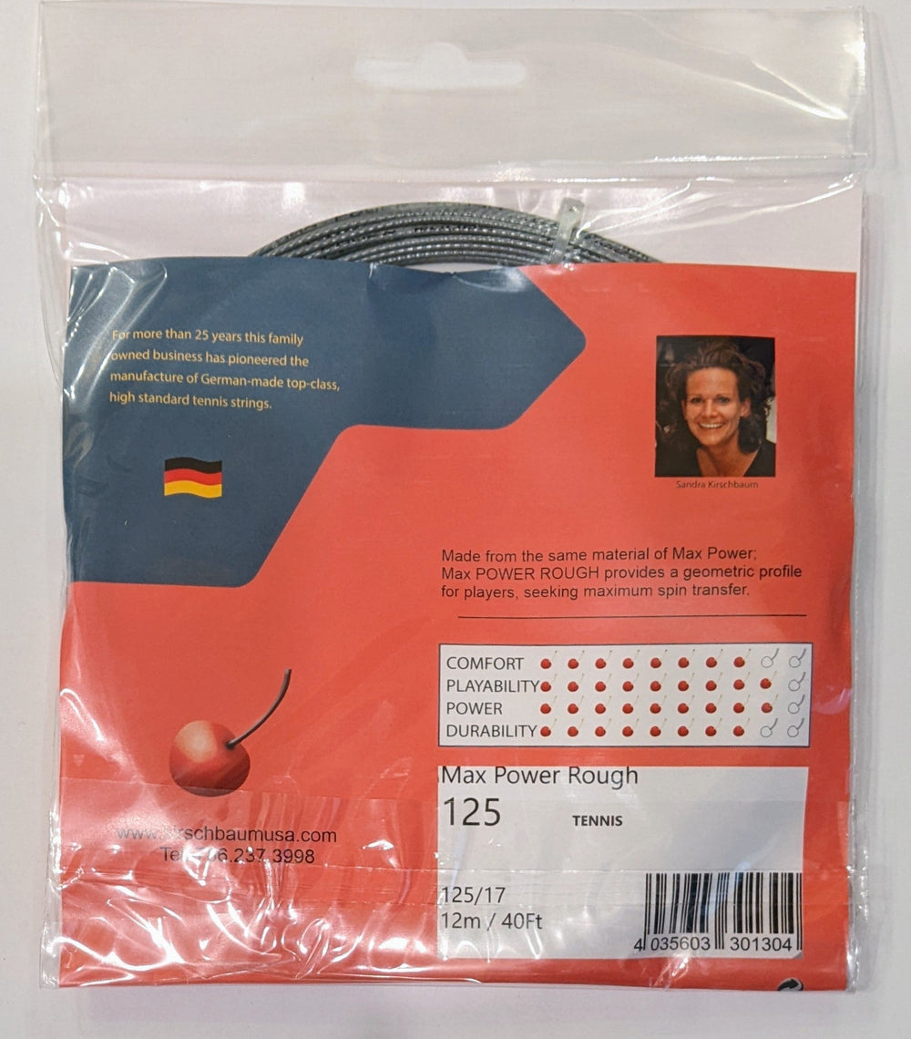 Kirschbaum Max Power Rough 125 17g Tennis 200M String Reel Tennis Strings Kirschbaum