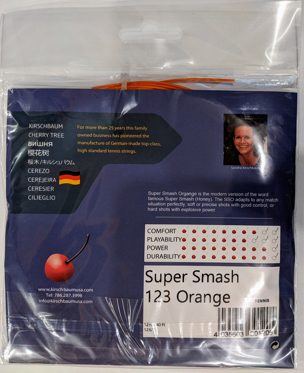 Kirschbaum Super Smash 123 17g Tennis 12M String Set Tennis Strings Kirschbaum