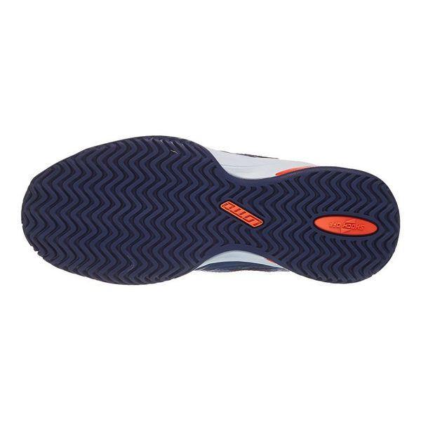 Lotto Mirage 300 JR All Court Tennis Shoes Mosaic Blue/Red Orange/Navy Blue KidsTennisShoes Lotto