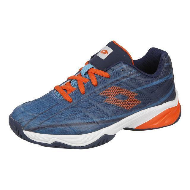 Lotto Mirage 300 JR All Court Tennis Shoes Mosaic Blue/Red Orange/Navy Blue KidsTennisShoes Lotto