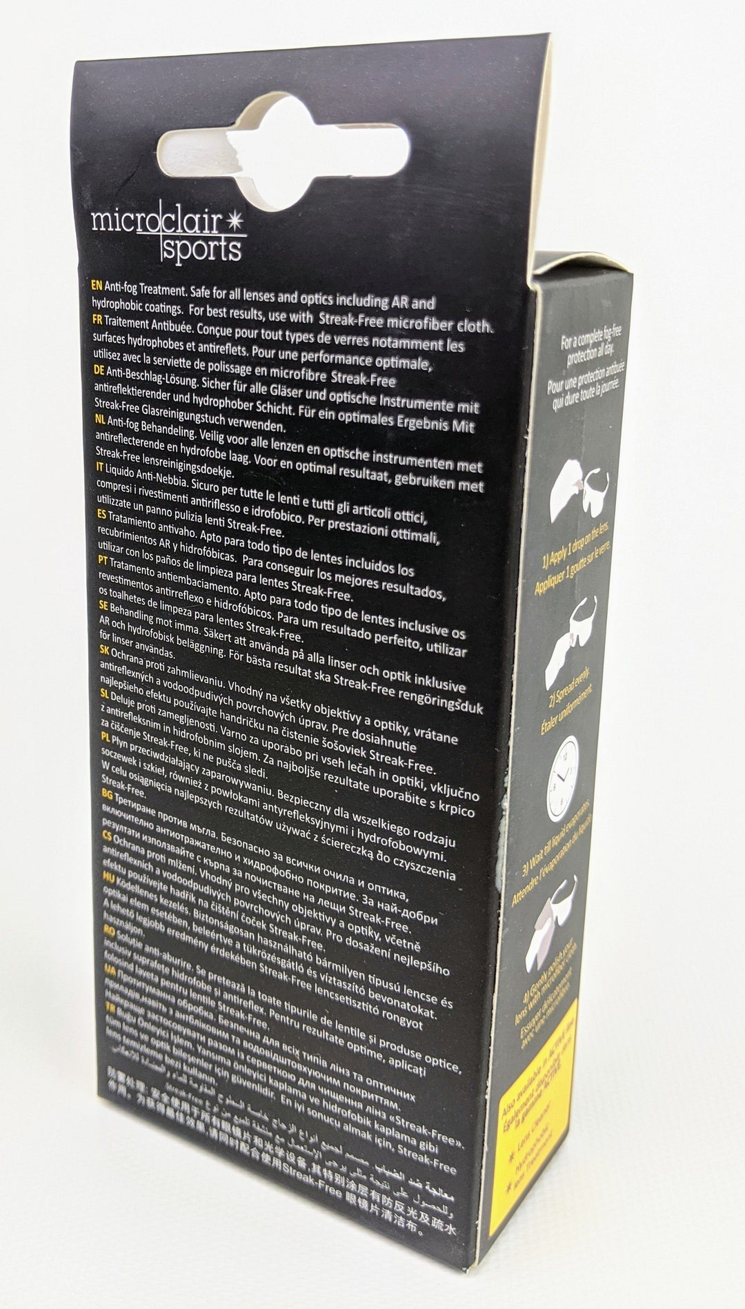 Microclair Antifog Sport Set 15ml Bottle with Cloth Eyeguards Microclair