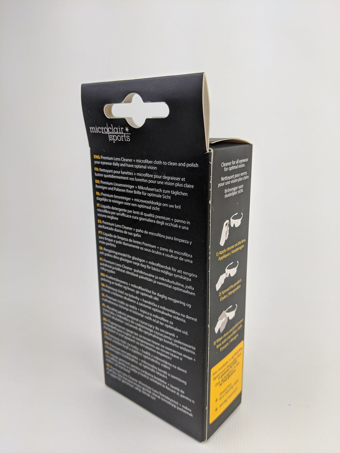 Microclair Set - Lens Cleaner 30ml Bottle with Streak-free Microfiber White Cloth Eyeguards Microclair