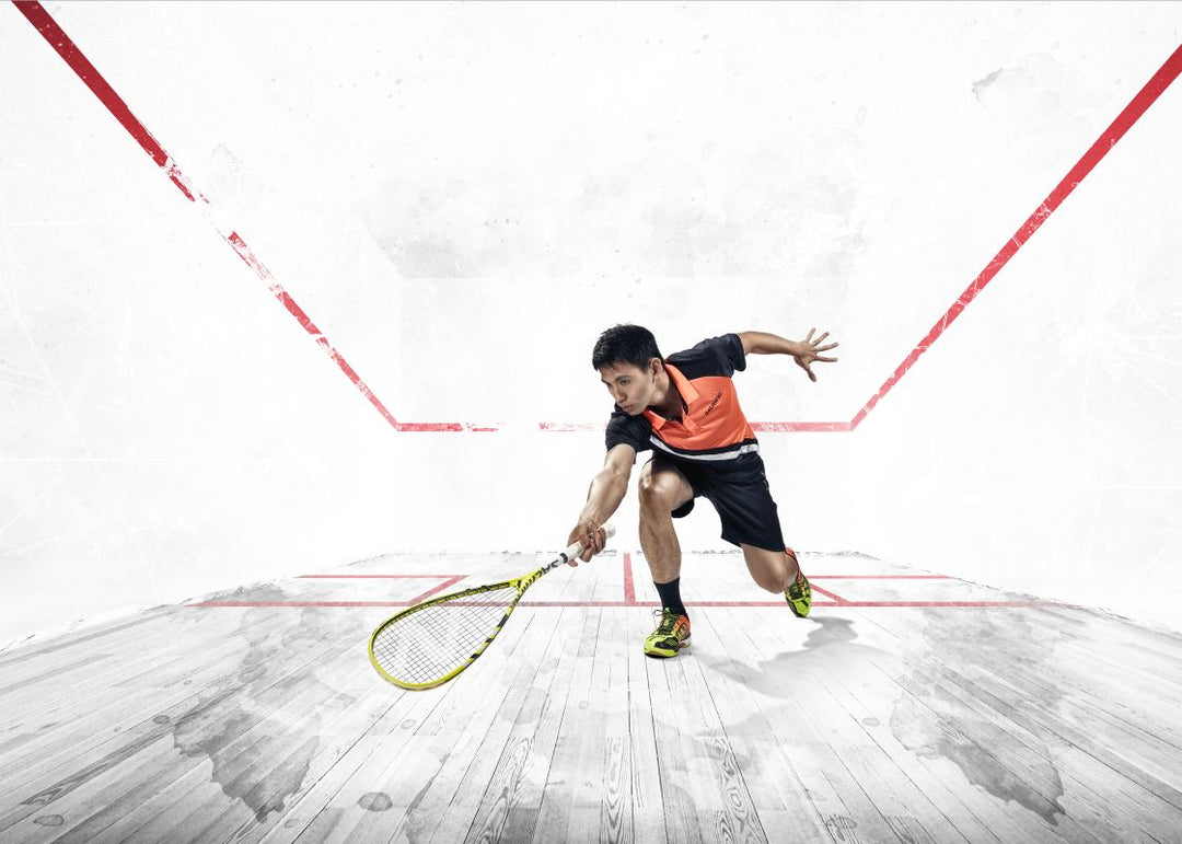 Salming Forza Pro Aero Vectran Squash Racquet - Yellow/Black/White Squash Racquets Salming