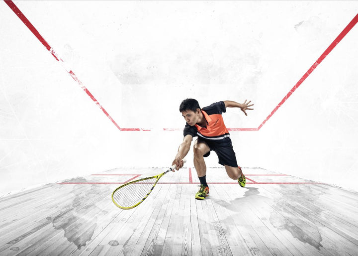 Salming Forza Pro Aero Vectran Squash Racquet - Yellow/Black/White Squash Racquets Salming