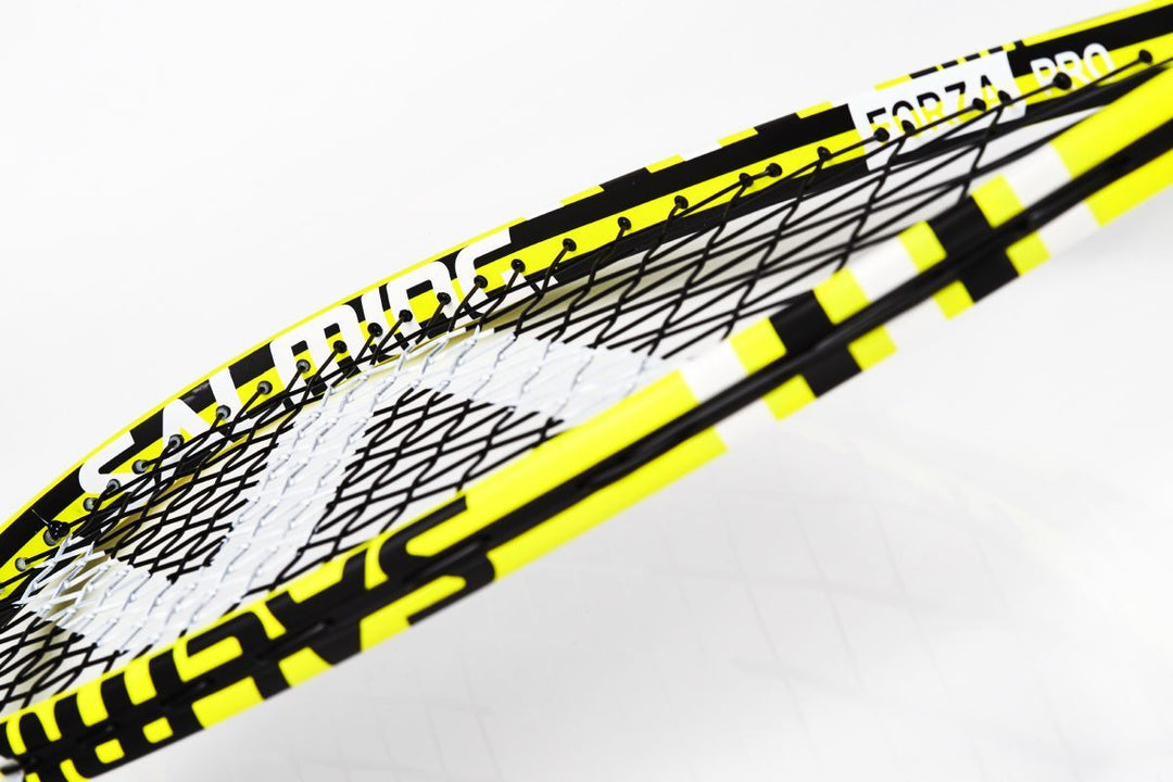Salming Forza Pro Aero Vectran Squash Racquet - Yellow/Black/White Squash Racquets Salming